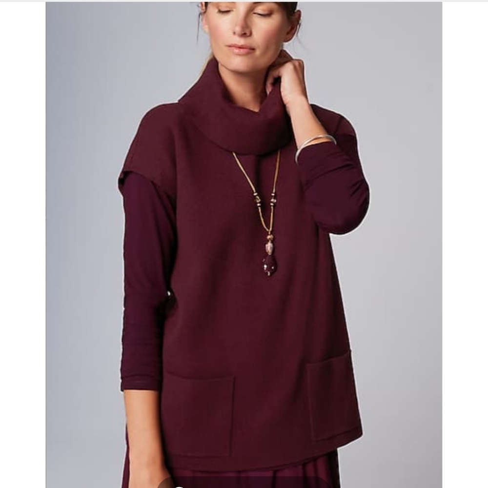 J. Jill Pure Jill Double Knit Women's Burgundy Sweater Vest